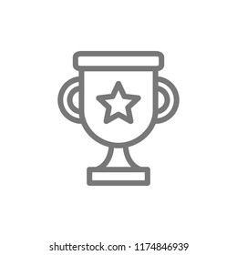 Icono de línea de copa trofeo vectorial. Diseño de ilustración de símbolo y signo. Aislado sobre fondo blanco