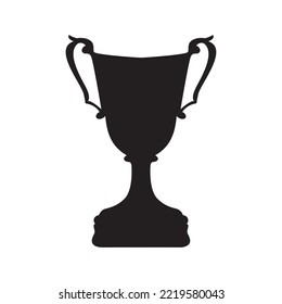 Vector trophy icon in flat style on white background.