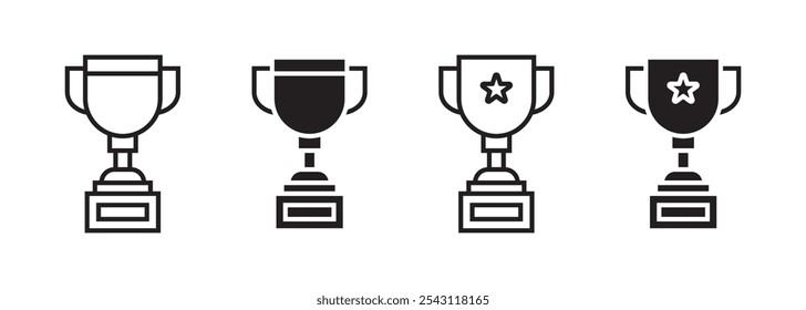 Conjunto de iconos de trofeo de Vector. Símbolos de trofeo