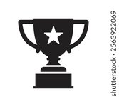 Vector Trophy Icon Silhouette. Trophy Symbol