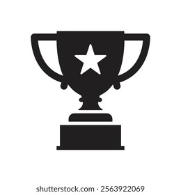 Vector Trophy Icon Silhouette. Trophy Symbol