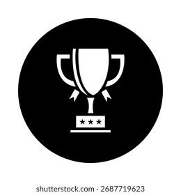 Silhueta de Ícone de Troféu de Vetor. Símbolo do Troféu