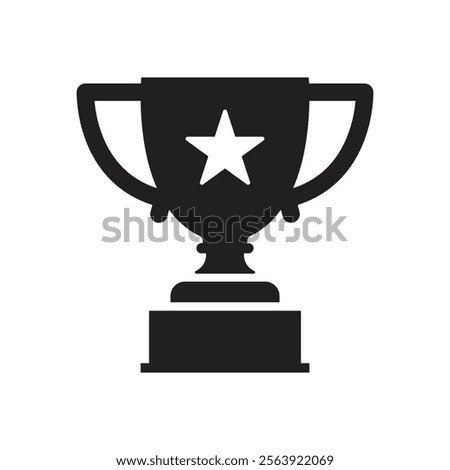 Vector Trophy Icon Silhouette. Trophy Symbol