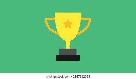 Vector trophy icon. Winner trophy cup vector illustration in modern trendy design.