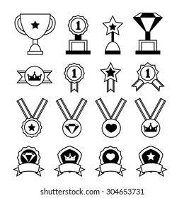 vector trophy icons for web
