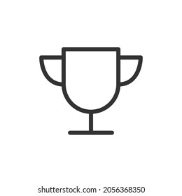 Icono de línea de trofeo vectorial. Símbolo con estilo de contorno de moda. Ilustración vectorial aislada en un fondo blanco. 
