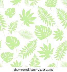 Vector tropical abstract seamless pattern. Tropical palm leaves. Abstract repeated background. For paper, cover, fabric, gift wrap, wall art, interior decor - Vector