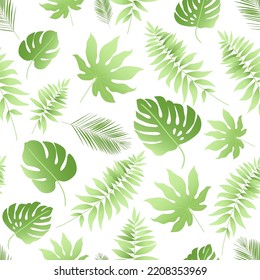 Vector tropical abstract seamless pattern. Tropical palm leaves. Abstract repeated background. For paper, cover, fabric, gift wrap, wall art, interior decor - Vector