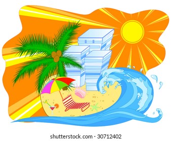 Vector of tropical background