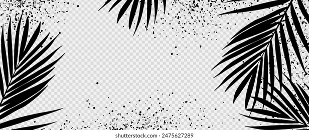 Vector de fondo tropical con varias plantas tropicales y flores. Hojas de Monstera, ramas de palma, helecho.