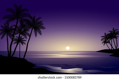 
vector tropical beach nature landscape 