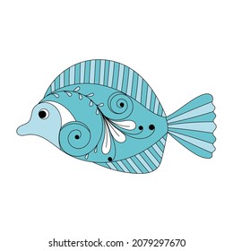 vector tropical fish with a pattern, color isolated