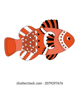 vector tropical fish with a pattern, color isolated