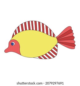 vector tropical fish with a pattern, color isolated
