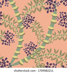 Vector tropical floral seamless pattern. Elegant background with exotic flowers, leaves, branches, jungle plants, hand drawn elements. Abstract botanical ornament. Summer style. Modern wallpapers