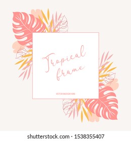 Vector tropical frame. Tropical background
