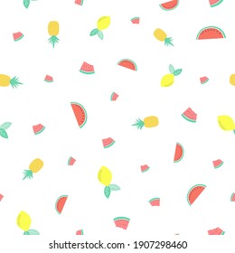 Frutos tropicales vectoriales de diseño de patrones repetidos sin fisuras. El papel pintado moderno, la tela, 
decoración de casa y proyectos de envoltura.