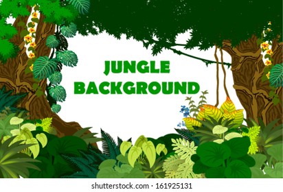 Vector tropical jungle background