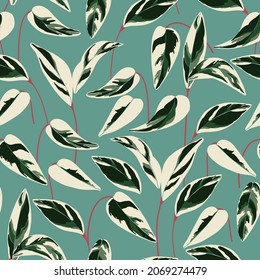 Vector de la hoja tropical motivos de la ilustración botánica de patrón de repetición sin fisuras decoración de la tela del hogar impresión de arte digital textil