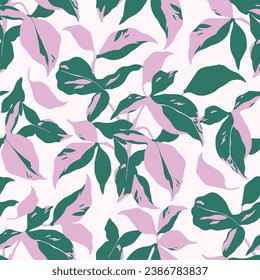 Ilustración de la hoja tropical vectorial sin problemas de arte digital de patrón de repetición