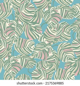 Vector tropical leaf motif illustration seamless repeat pattern fashion and home decor fabric print digital artwork