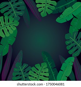 Vector tropical leaves background illustration