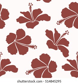 Vector tropical leaves and neutral and brown flowers. Hand painted illustration in neutral and brown colors.