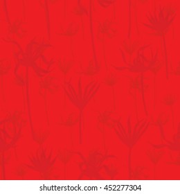 Vector tropical leaves pattern. Exotic flowers leaves pattern.