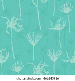 Vector tropical leaves pattern. Palm watercolor seamless background. Exotic leaves pattern. Summer banana print.