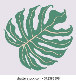 Vector Tropical monstera leaf. Californian stylish fashion pattern. Background in Hawaiian style