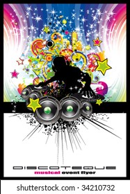 VECTOR Tropical Music Event Colorful Background for Disco flyers