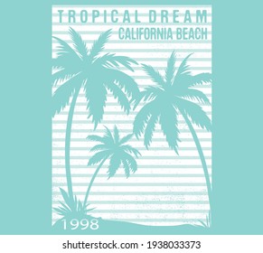 vector tropical palm tree illustration for t shirts print