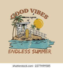 ilustración vectorial de palmera tropical para la impresión de camisetas