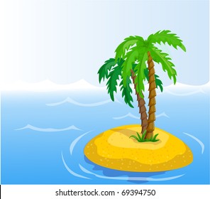 vector tropical palm trees in the ocean