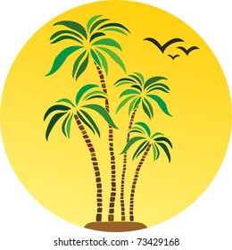 Vector. Tropical palms background for travel or leisure design.