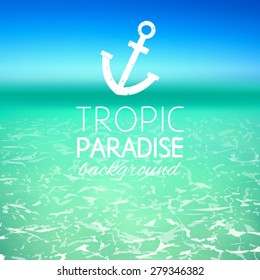 vector Tropical Paradise Ocean background