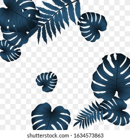  Vector tropical pattern, bright tropical foliage, monstera leaves. Modern bright summer print design from thickets of tropical leaves from the jungle.