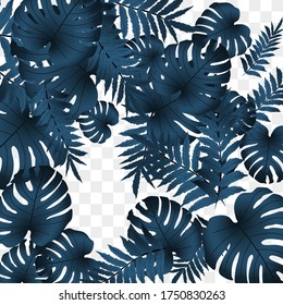  Vector tropical pattern, bright tropical foliage, monstera leaves. Modern bright summer print design from thickets of tropical leaves from the jungle.