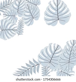 Vektor tropisches Muster des hellen tropischen Laubes, Monstera Blätter. Modernes, helles Sommerdesign aus einer Vielzahl tropischer Blätter aus dem Dschungel.