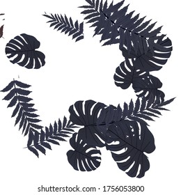  Vector tropical pattern, bright tropical foliage, monstera leaves. Modern bright summer print design from thickets of tropical leaves from the jungle.