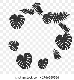 Vector tropical pattern, bright tropical foliage, monstera leaves. Modern bright summer print design of thickets of tropical leaves from the jungle.