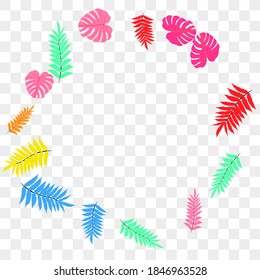 Vector tropical pattern, bright tropical foliage, monstera leaves. Modern bright summer print design of thickets of tropical leaves from the jungle.