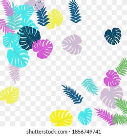 Vector tropical pattern, bright tropical foliage, monstera leaves. Modern bright summer print design of thickets of tropical leaves from the jungle.