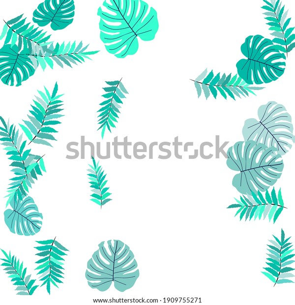 Vector tropical pattern, bright tropical foliage,\
monstera leaves. Modern bright summer print design of thickets of\
tropical leaves from the\
jungle.