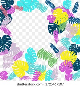 Vector tropical pattern from colorful foliage. Festive decoration. Beautiful spring garden. Summer garden. Summer tropical leaf. Natural spring style.