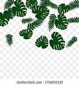 Vector tropical pattern from colorful foliage. Festive decoration. Beautiful spring garden. Summer garden. Summer tropical leaf. Natural spring style.