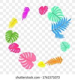 Vector tropical pattern from colorful foliage. Festive decoration. Beautiful spring garden. Summer garden. Summer tropical leaf. Natural spring style.