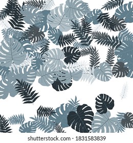 Vector tropical pattern from colorful foliage. Festive decoration. Beautiful spring garden. Summer garden. Summer tropical leaf. Natural spring style.