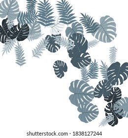 Patrón tropical vectorial a partir de follaje colorido. Decoración festiva. Hermoso jardín primaveral. Jardín de verano. Hoja tropical de verano. Estilo primaveral natural.
