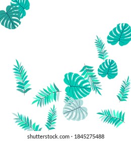 Vector tropical pattern from colorful foliage. Festive decoration. Beautiful spring garden. Summer garden. Summer tropical leaf. Natural spring style.